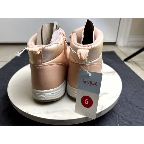 Cat & Jack Girls Jules Puffer Slip-on Booties Snow School Winter Blush SZ 5 &10 - Picture 11 of 12